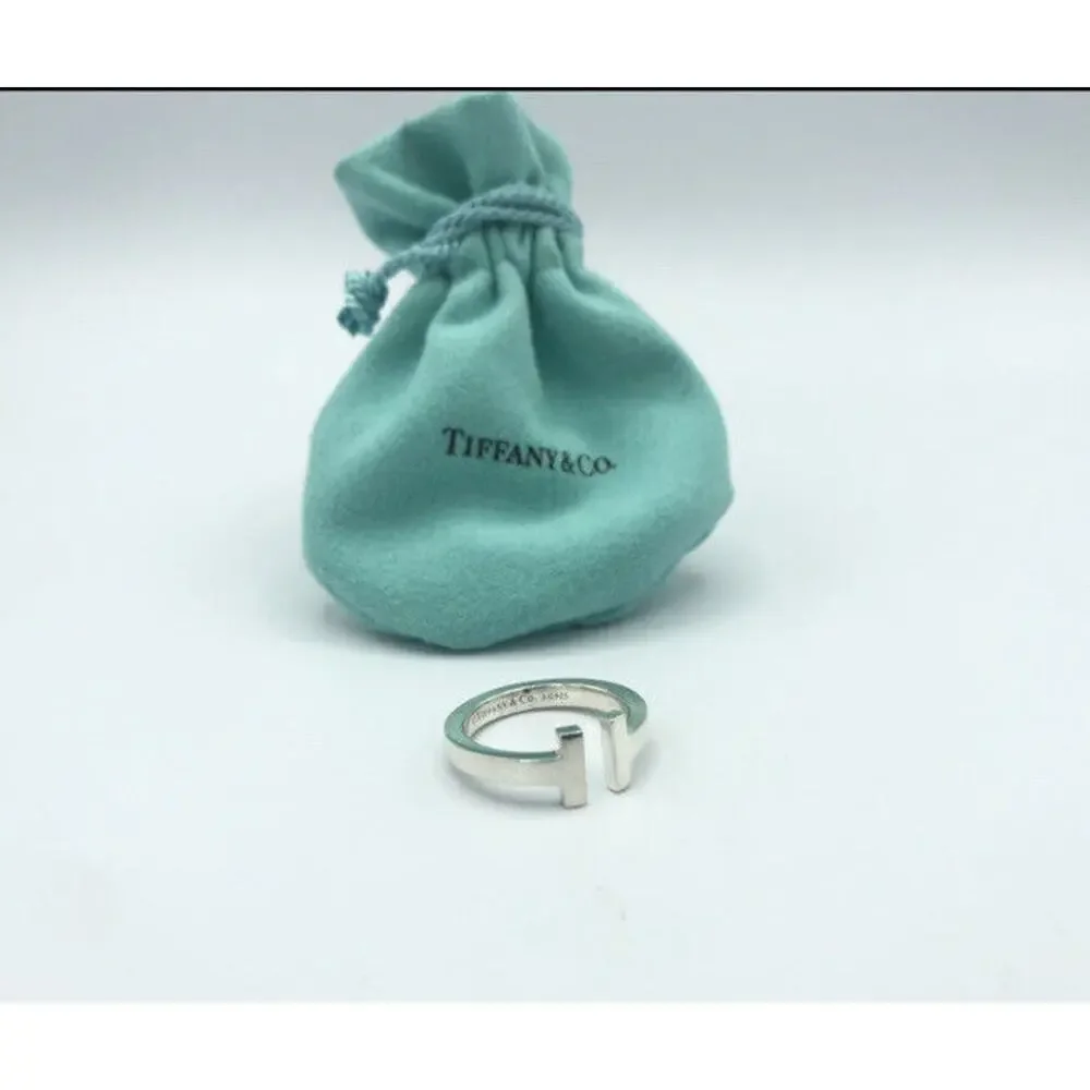 Tiffany & Co. Sterling Square T Ring Size 8